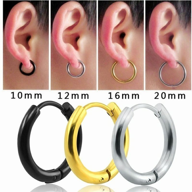 Anting Bulat Titanium Gold Silver Black Antikarat impor Anting Dewasa Anting Anak Bestseller