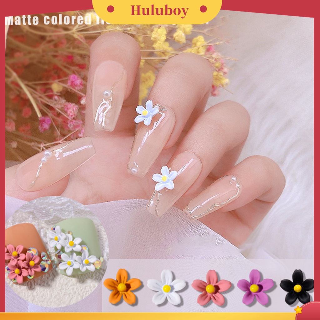 Huluboy Huluboy♡ 5pcs Ornamen Bunga 3D Multifungsi Bahan Alloy Untuk Dekorasi Nail Art