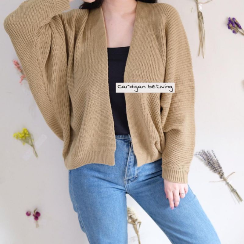 CS021 CARDIGAN  BATWING RAJUT  TEBAL  PREMIUM FLASH 