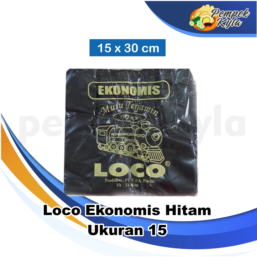 Kantong Plastik Kresek Loco Ekonomis 15 x 30 Hitam isi 50 lembar