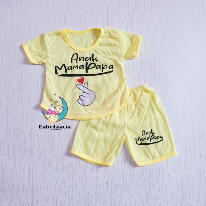 Setelan Anak Dan Bayi / Setelan Baju Motif Anak Mama Papa