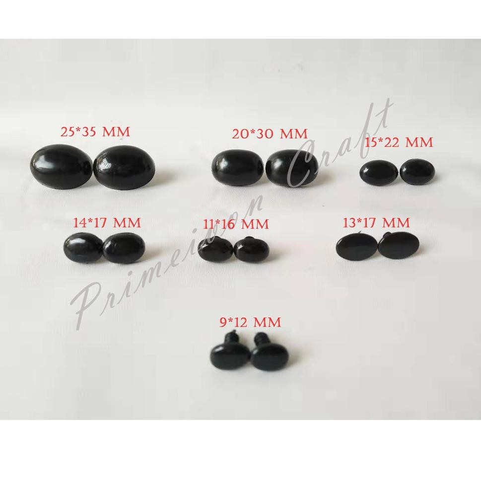 [KODE WX968] 100 pcs mata boneka LONJONG/OVAL/ safety eyes oval