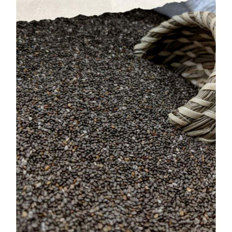 

organic black chia seed 1kg original premium biji chiaseed mirip selasih ecer dan grosir