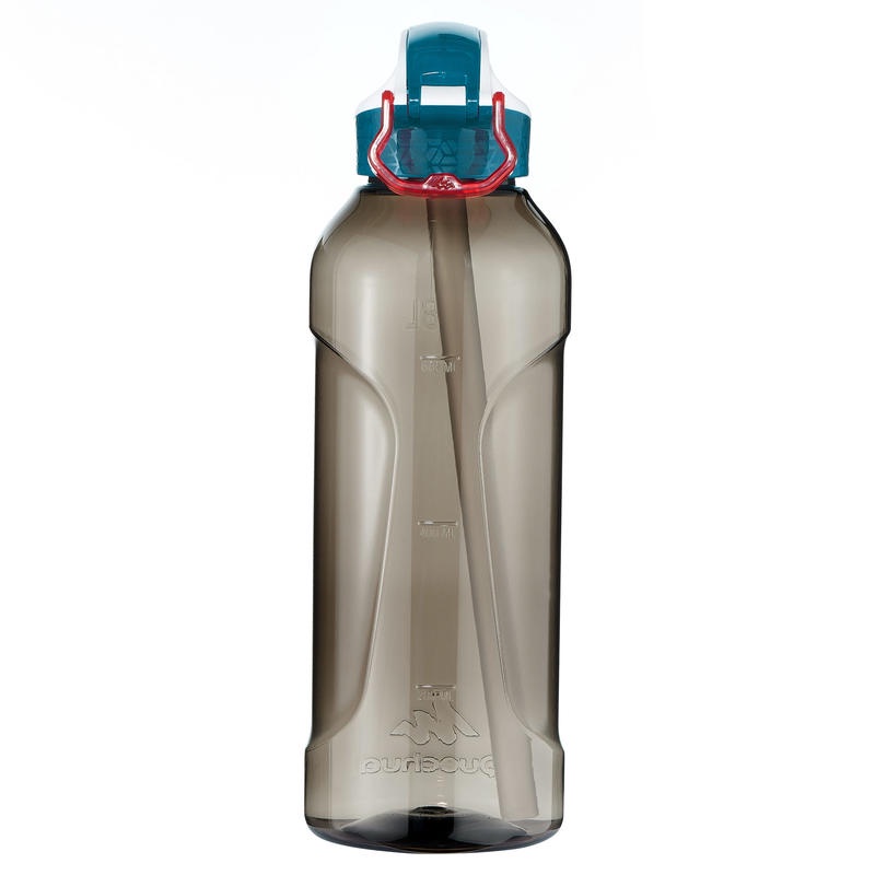 QUECHUA Botol Air Plastik 0.8L Instant Opening Dengan Sedotan Hiking Camping Trekking