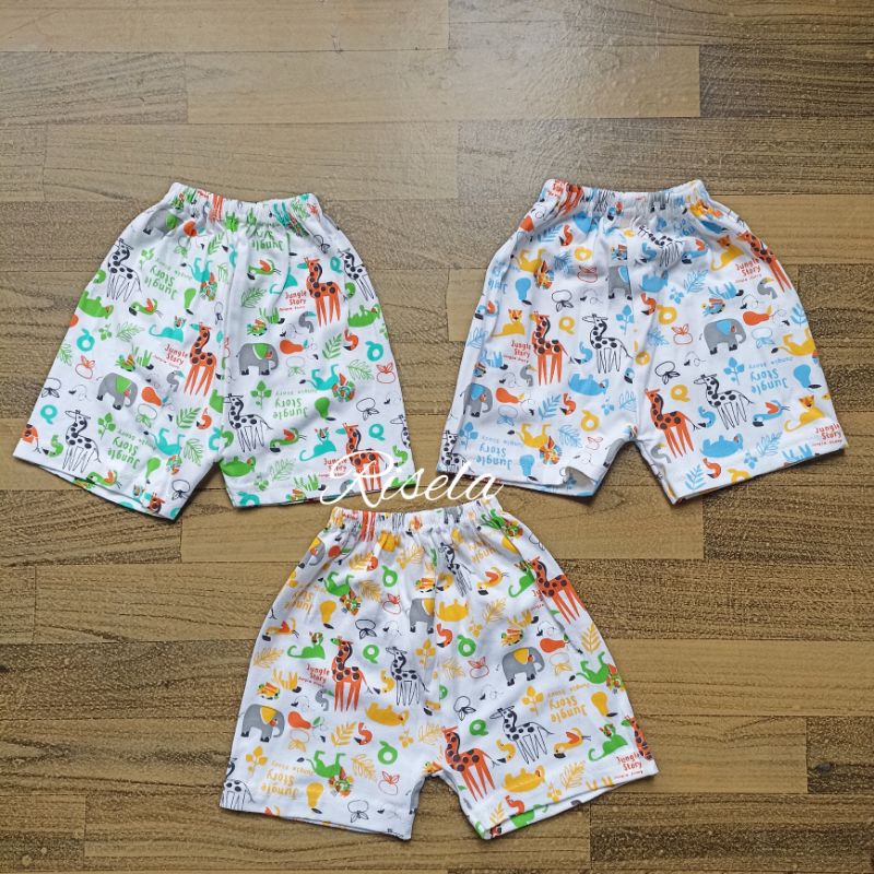 6 PCS Celana Pendek Bayi Usia 2 - 12 Bulan