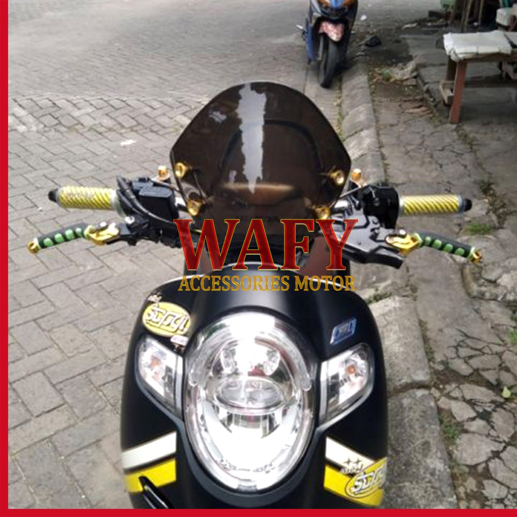 Windshield Scopy Fi Dan Bracket , Visor Scoopy Merk TGP , Visor Yamaha Fino