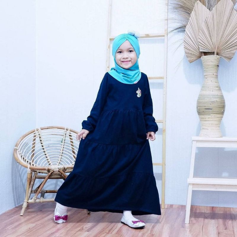 GAMIS HULA POP BAHAN KAOS SINGLE SIZE 2-10TH / GAMIS ANAK SMILEE