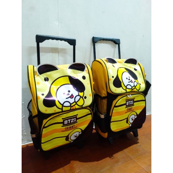 Ransel roda Tas Viral /Kuda Pony 3D/Boba LED Ransel anak sekolah SD tas roda tas troly