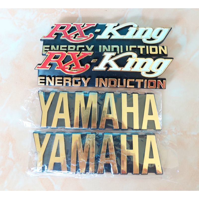 Sepaket emblem yamaha & rx king bagian tangki & box aki rx king tahun lama rx king kobra