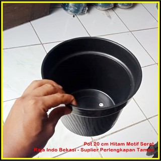  Pot  Bunga  20cm 6pcs HITAM Pot  Tanaman Plastik  ukuran 