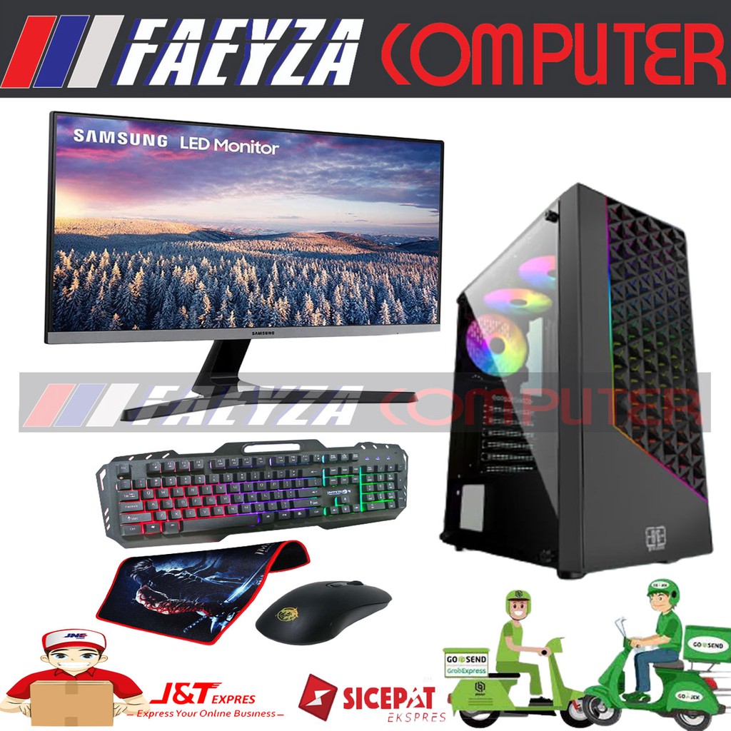 PC Gaming FULLSET AMD RYZEN 3600 HDD 1TB RAM 8GB VGA 2GB DDR5 LED 24&quot;