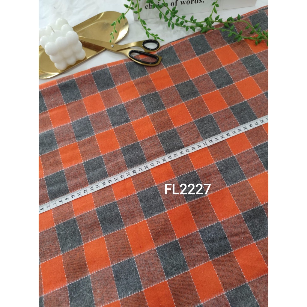 COKLAT kain flanel bahan kotak katun yarndyed harga per 0.5meter/kain meteran happychild