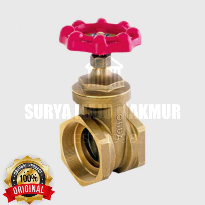 Gate Valve Gatevalve ONDA Stop kran KUNINGAN ukuran 1 1/2 Dim MURAH