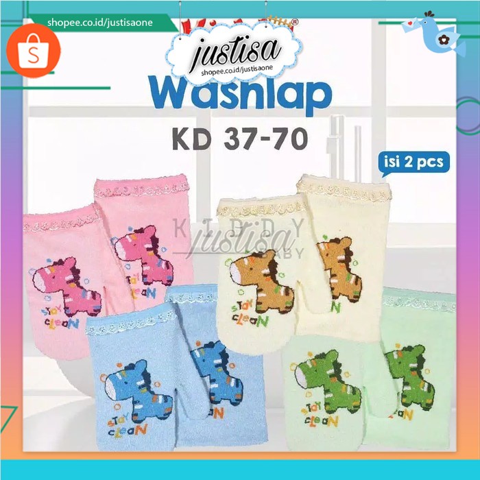 Promo !! Waslap Bayi Kiddy Jari isi 2 - washlap baby kiddy jari isi 2 bahan lembut