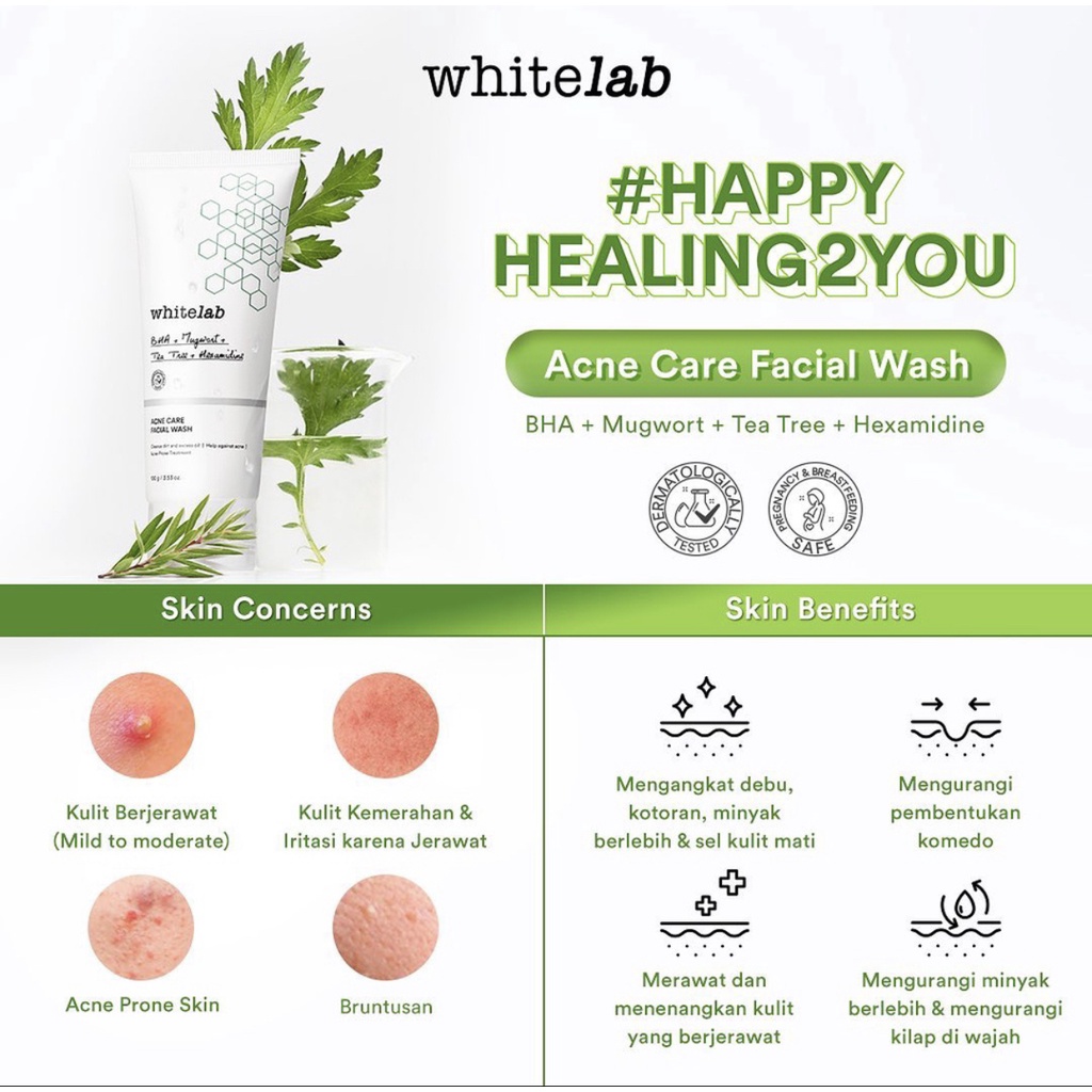 WHITELAB New Paket Acne Lengkap (With Acne Facial Wash)