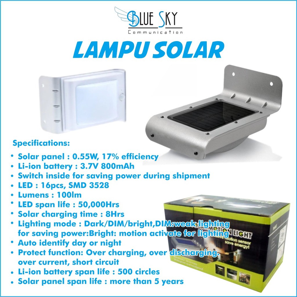 LAMPU SOLAR SENSOR GERAK (LAMPU SENSOR OTOMATIS)