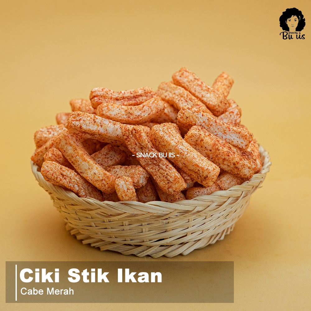 

250gram Kerupuk Ciki Stik Ikan Original/Cabe Merah/Cabe Ijo Snack Bu Iis Cemilan Sukabumi