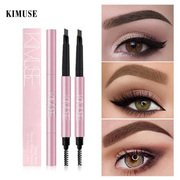 (READY &amp; ORI) Kimuse Long-Wear Skinny Brow Pencil With Brush Pensil Alis 605