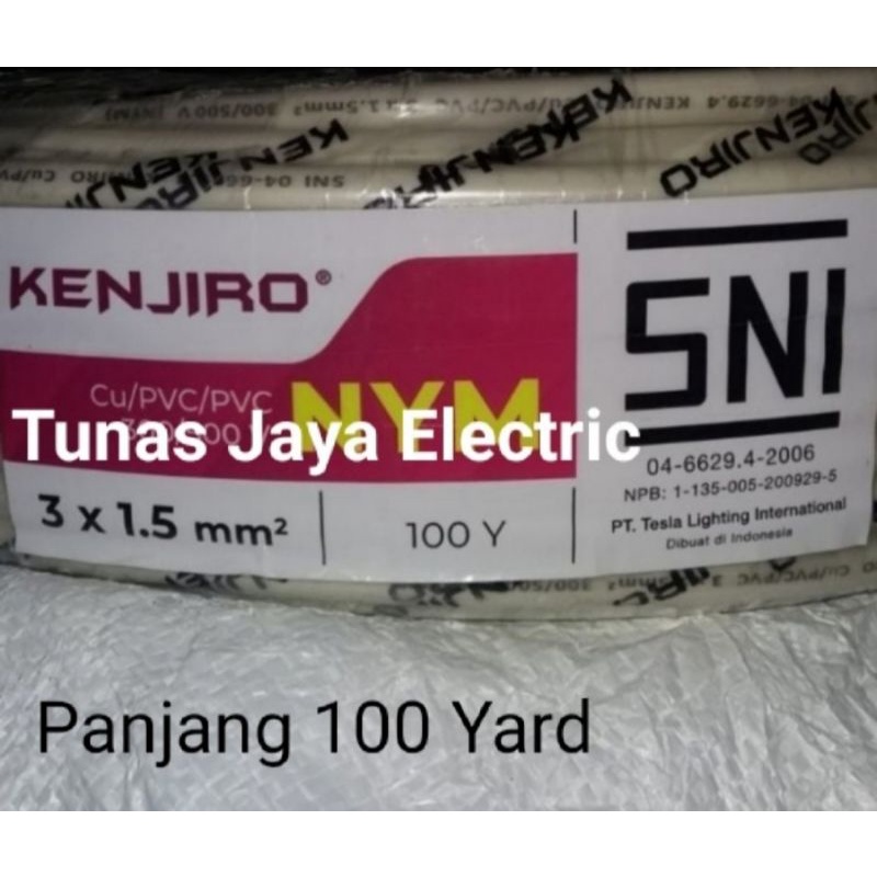 Kabel NYM 3x1,5mm @100Y KENJIRO Standar SNI LMK