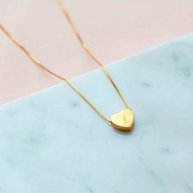 Kalung love gold inisial nama