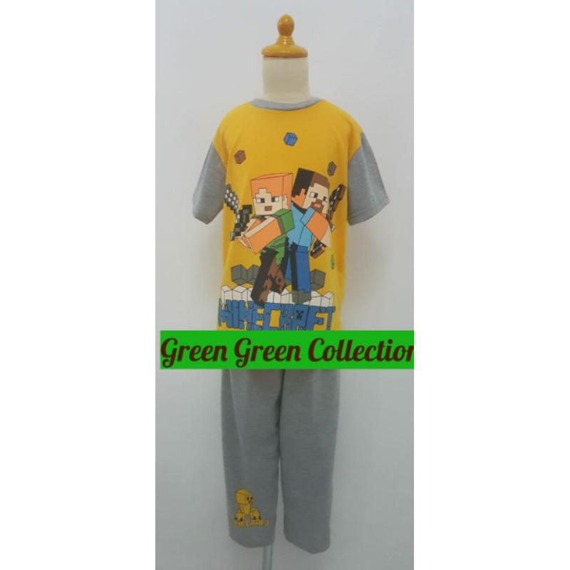 Piyama Kaos Anak Premium Minecraft