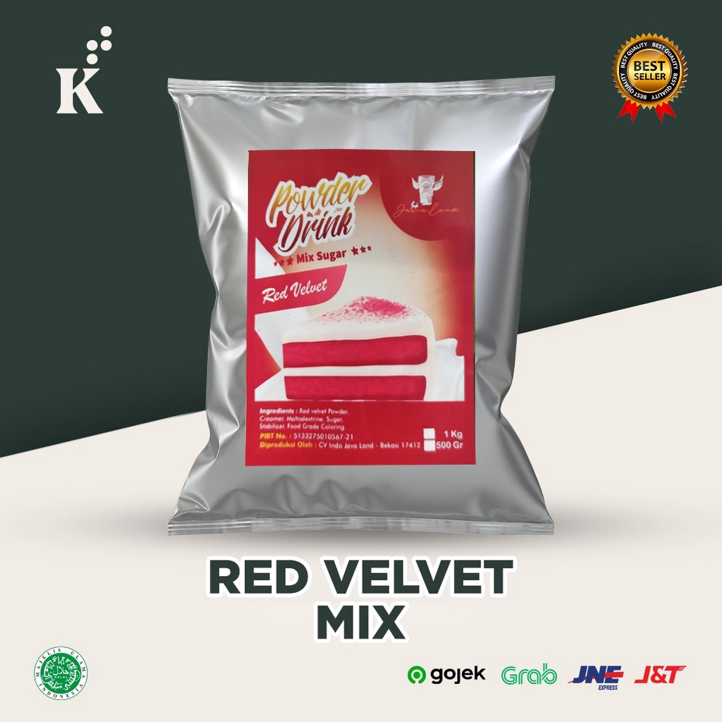 Bubuk Minuman Bubble Drink Powder Rasa Red Velvet Mix Sugar 1 KG