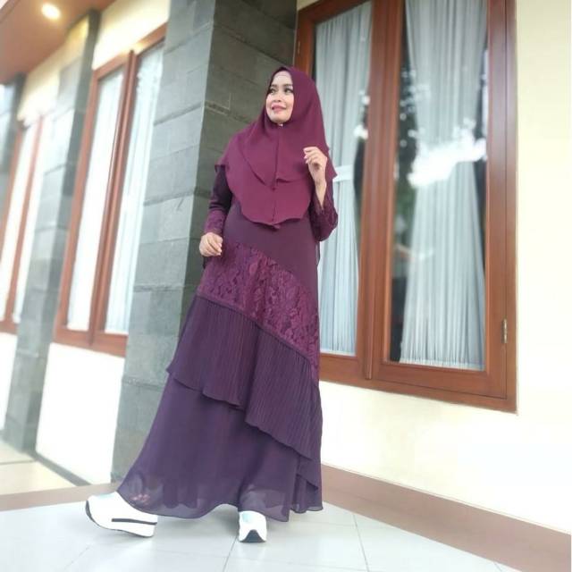 Gamis syari original/gamis syari set khimar/gamis lebaran