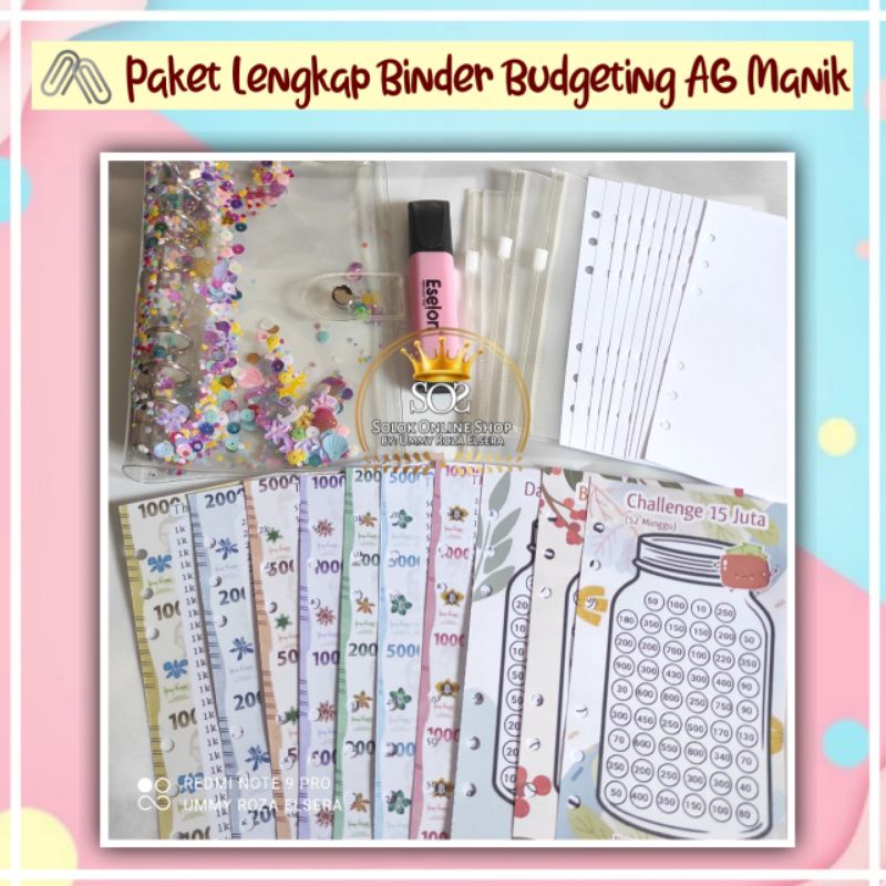 

PAKET LENGKAP BINDER BUDGETING A6 MANIK