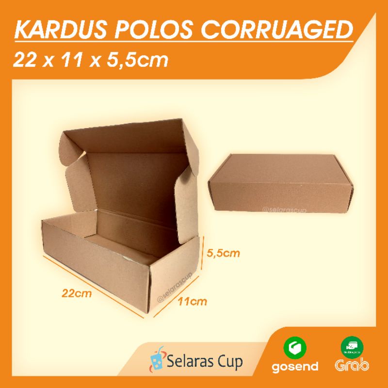 

KARDUS POLOS 22x11x5,5 cm - DUS POLOS COKLAT - BOX CORRUGATED 22x11
