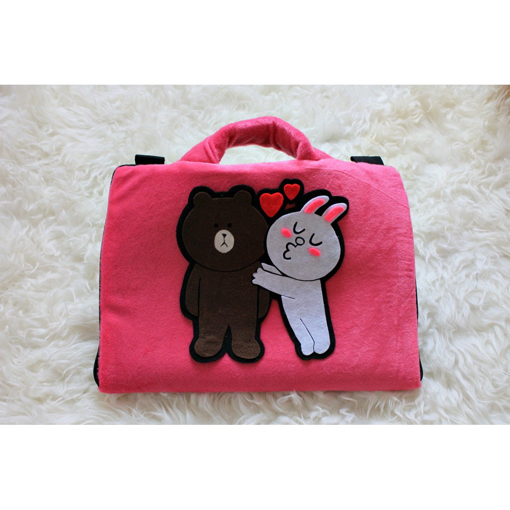 Cony Brown Line Fanta Dan Hijau Tipis Softcase Tas Laptop Netbook