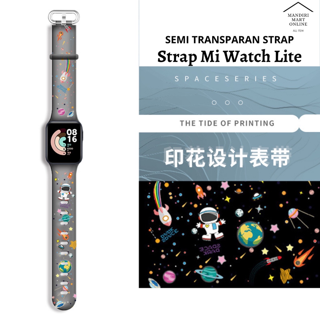 Strap Mi Watch Lite 1 2 Transparan Tali Pengganti Xiaomi Mi Watch Lite TPU Strap Motif Print Kartun Lucu