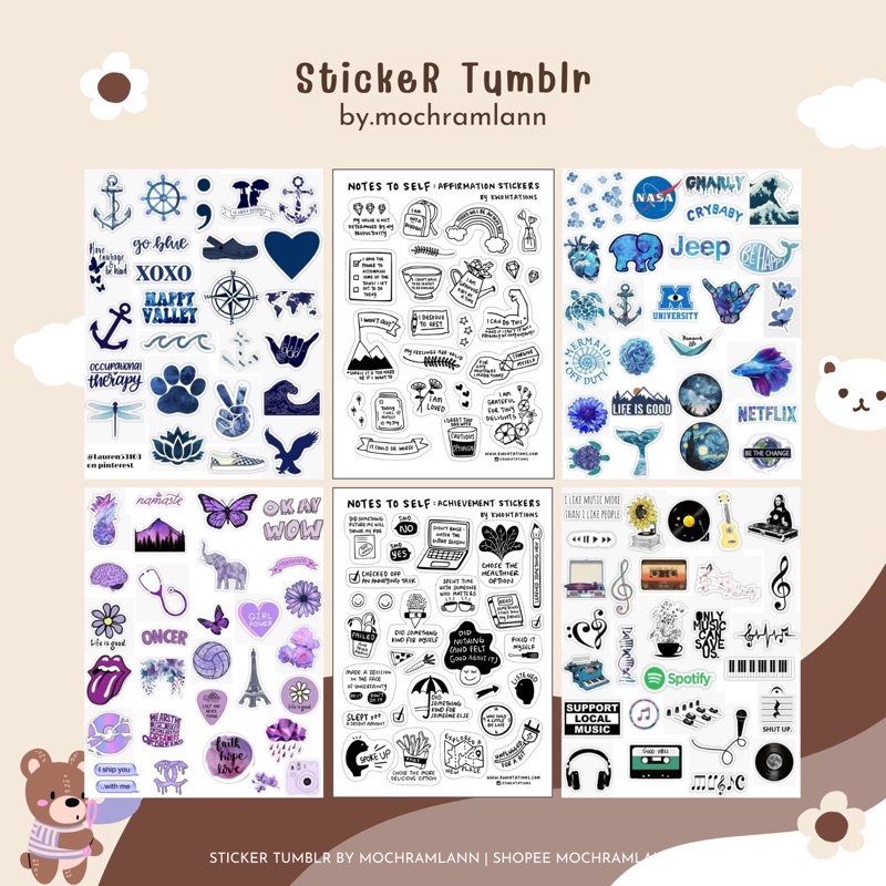 

PART 1 sticker tumblr aesthetic / sticker tumblr NO CUTTING atau BELUM GUNTING / stiker case hp binder dll