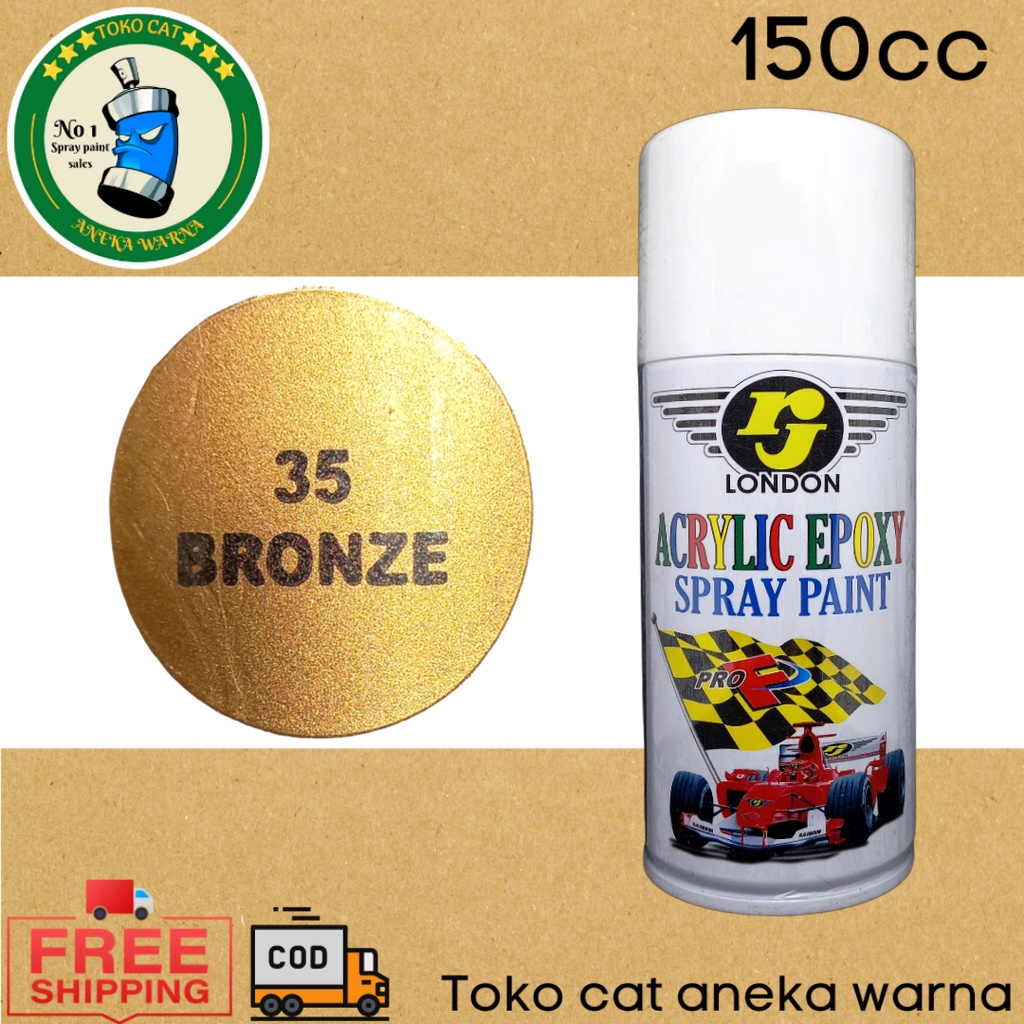 cat semprot 150cc rj london bronze ( coklat keemasan ) spray paint pilok pilox