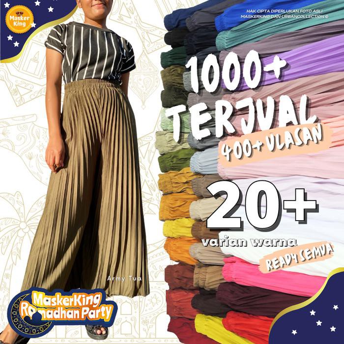 Rok Kulot Plisket / Rok Wanita / Celana Kulot Rempel Panjang Musliman - Hitam