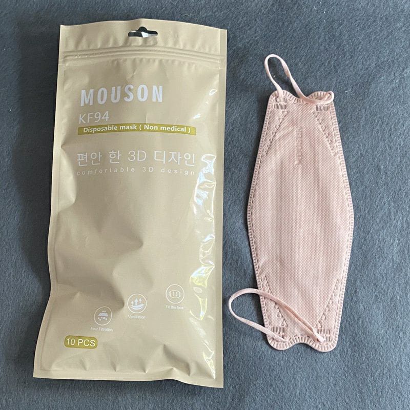 Masker KF94 MOUSON Sachet isi 10 Pcs Putih Hitam Abu Shrimp Pink Maroon coffe 4 ply Original