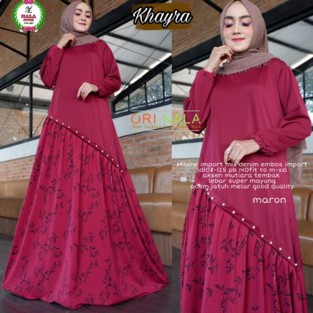 Gamis khayra ori/ gamis rempel samping