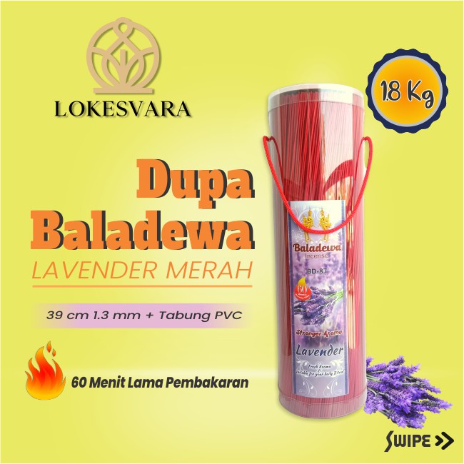 Dupa Hio Wangi Harum Baladewa 39 cm Lavender Merah + Tabung PVC