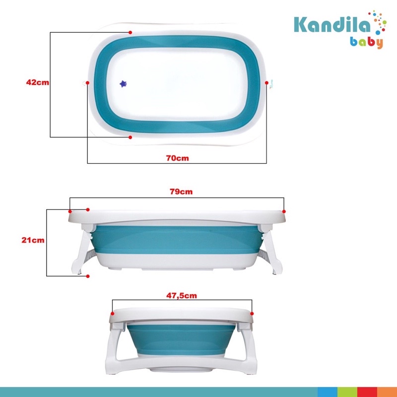 Bath Kandila Folding Baby Bathtub with Hot Sensor 70 x 42 cm Bak Mandi Lipat Bayi