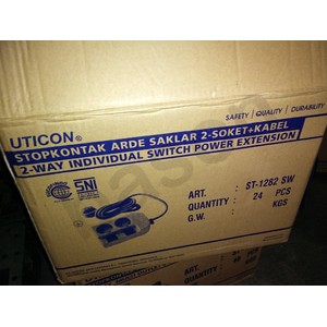 UTICON ST1282SW Power Extension - Stop Kontak 2Lubang 1.5 Meter dengan individual switch