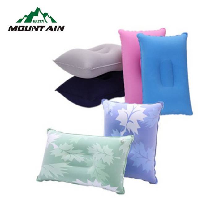 Bantal angin tiup vinyl bludru travel pillow