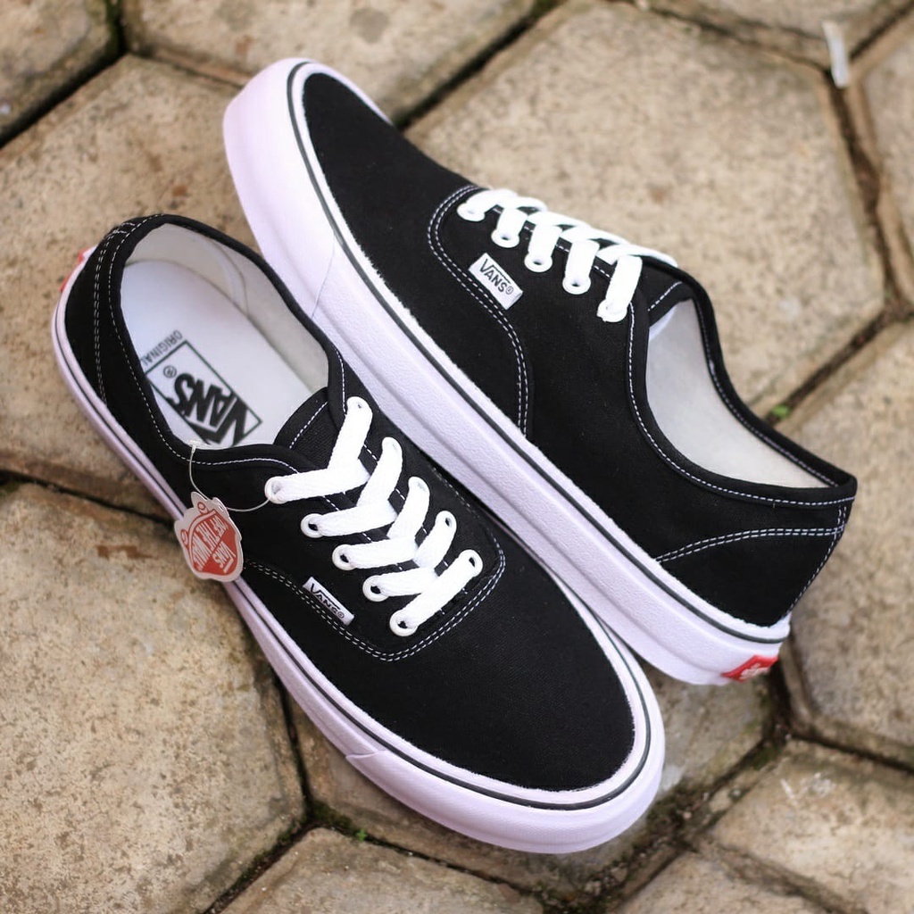 PROMO Vans Authentic All Black | Sepatu Hitam Sekolah, Ke Kampus, Sepatu Gaya Casual dan Klasik