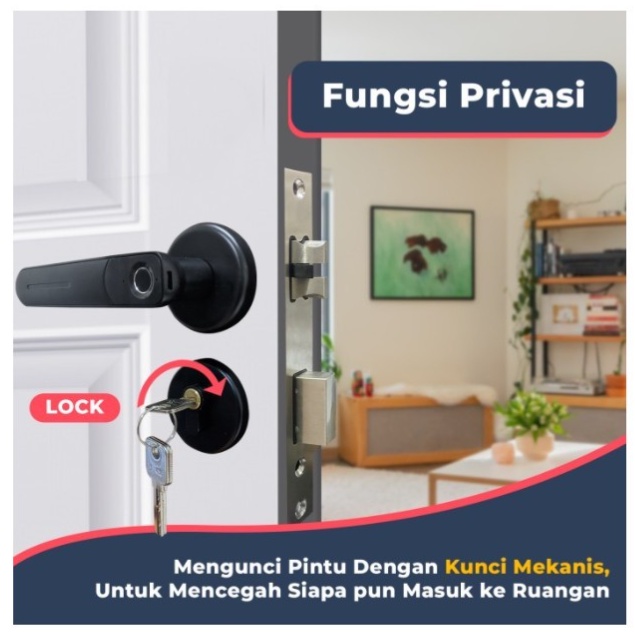 e-Guard Kunci Pintu Fingerprint Digital Smart Door Lock LG1665 Kost