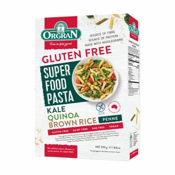 

Orgran gluten free superfood pasta penne kale quinoa brown rice 250g