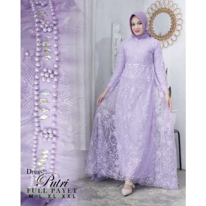 Gamis warna lilac || Gamis kebaya
