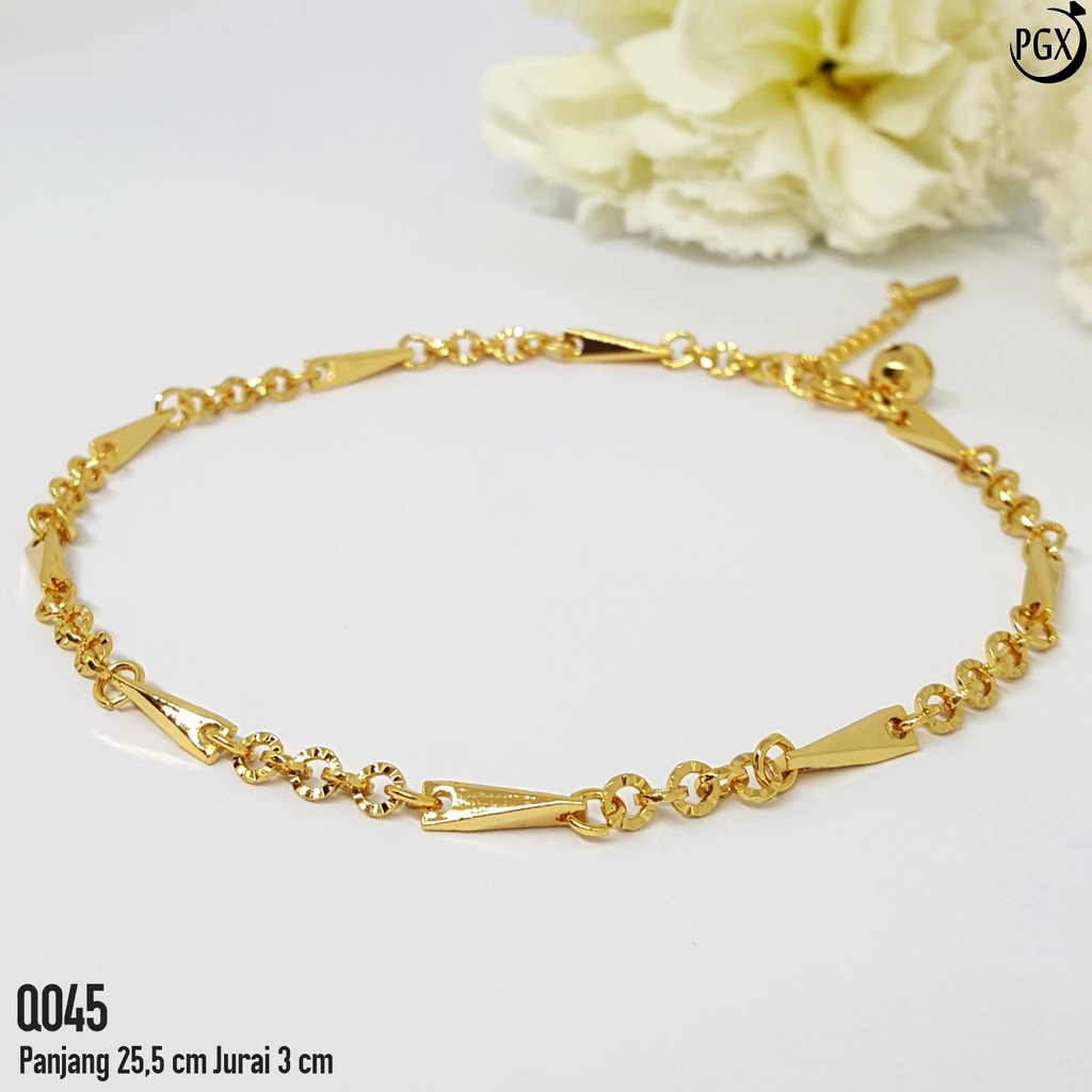 PGX Gelang Kaki Xuping Wanita Lapis Emas Aksesoris Fashion Korea - Q045