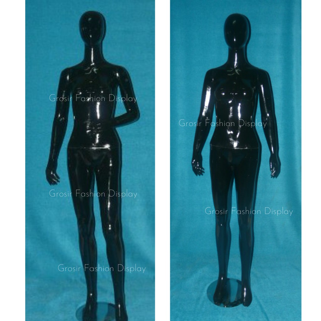 Patung Manekin Fiber Full Body Cewek Alien Hitam Glossy Patung Cewek Patung Cewe -SET D