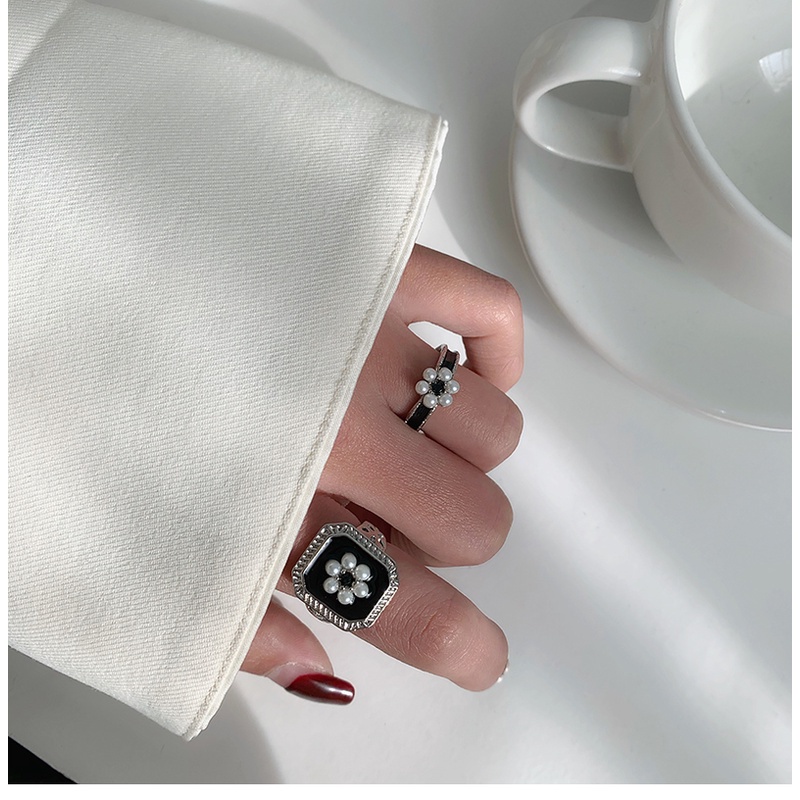 Pearl Flower Ring Accessories Temperament Retro