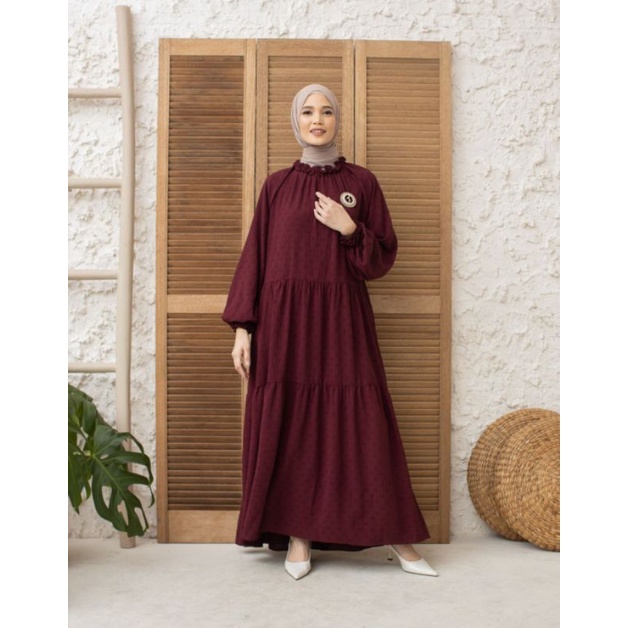 Last Stock Sabrina Dress Pomegranate XL-XXL by Wearing Klamby Wearingklamby
