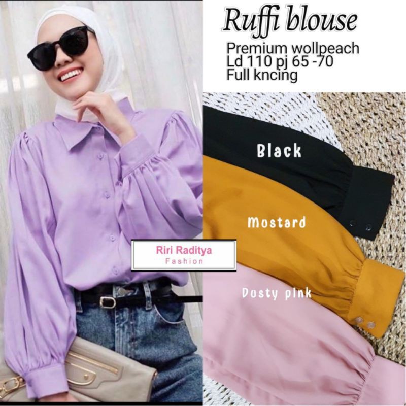 PROMO READY STOCK RUFFI BLOUSE//BLOUSE MOTIF JUMBO TERBARU(1KG MUAT 7PCS)