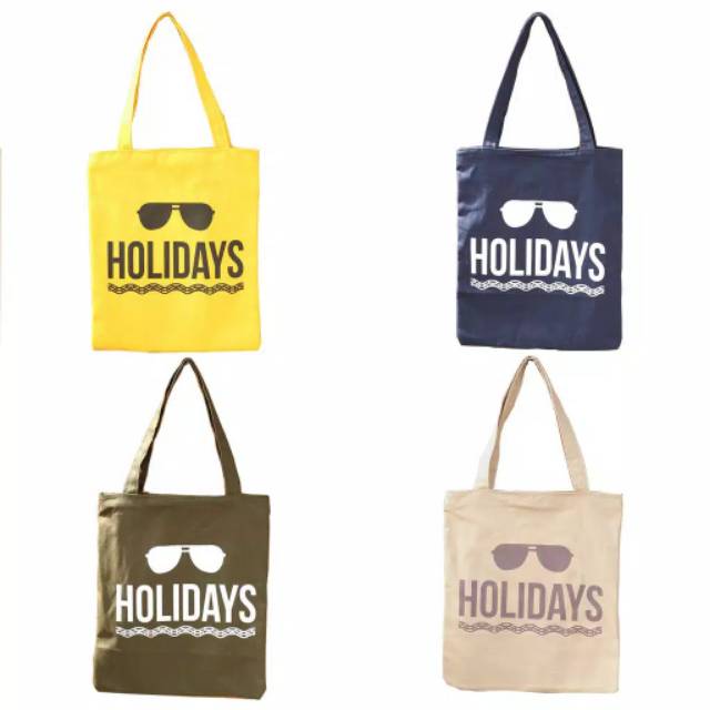 Holiday Tas Tote Bag Resleting Totebag Wanita